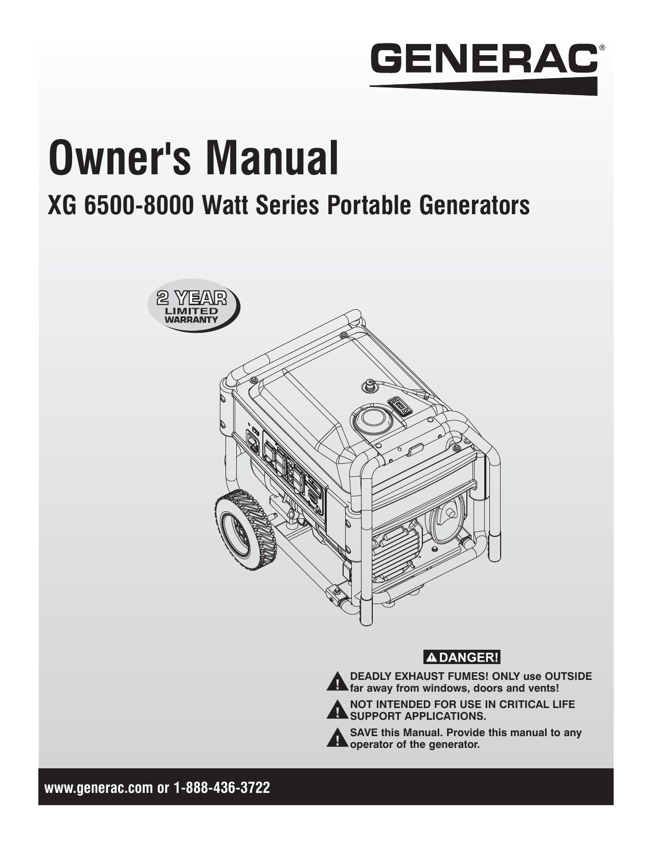 Generator manual. Бензиновый Генератор generac xg6400e. Generac XG 6400 E. Генератор Ferrua g7000e инструкция. Yf7000 manual.