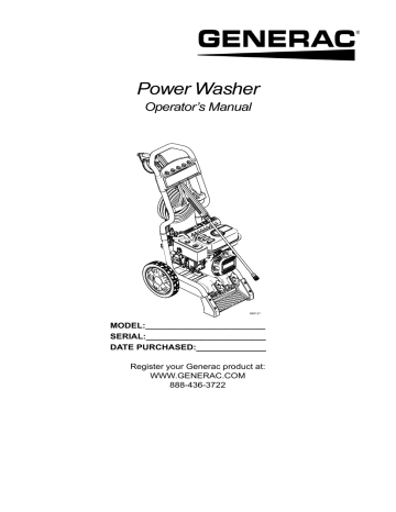 Generac 2500 PSI 0065950 Power Washer Manuel utilisateur | Manualzz