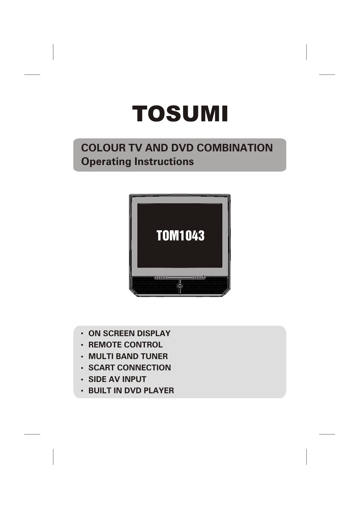 Akura Ah21dvd Crt Tv Dvd Combi Instruction Manual Manualzz