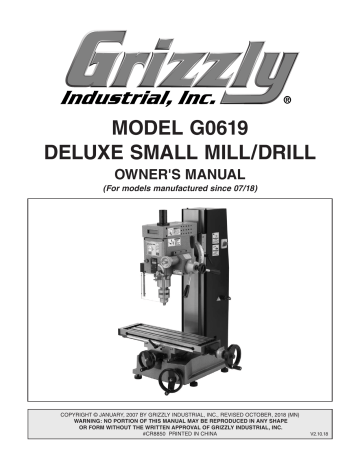 Grizzly G0619 Owner's Manual | Manualzz