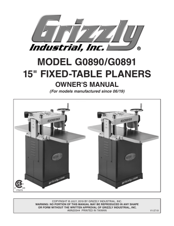 Grizzly G0890 G0891 Owner S Manual Manualzz