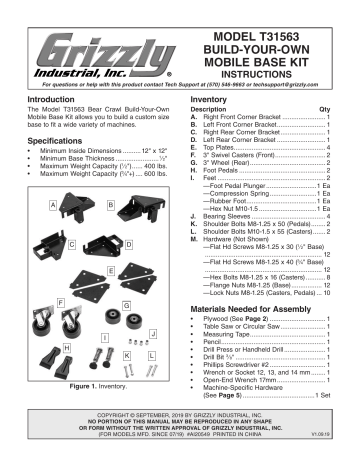 Grizzly T31566 - Bear Crawl All Swivel HD Mobile Base