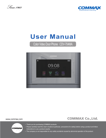 Commax CDV-704MA 7" Hands-free Video Doorphone Monitor Expandable to 4 Monitors 
