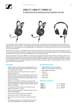 Sennheiser HMD 27 - Instructions 
