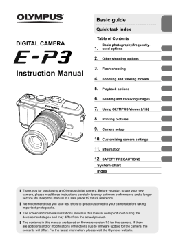 Olympus E P3 Operating Instructions User Manual