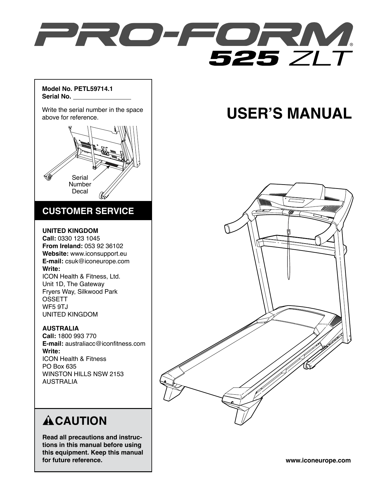 Proform 525 zlt discount treadmill