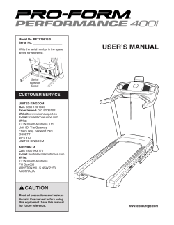 Proform 400i treadmill online manual