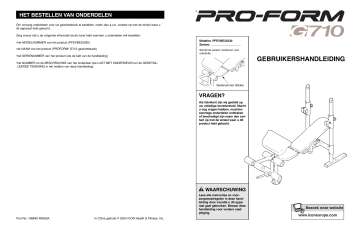 ProForm PFEVBE3333 G710 BENCH Handleiding | Manualzz