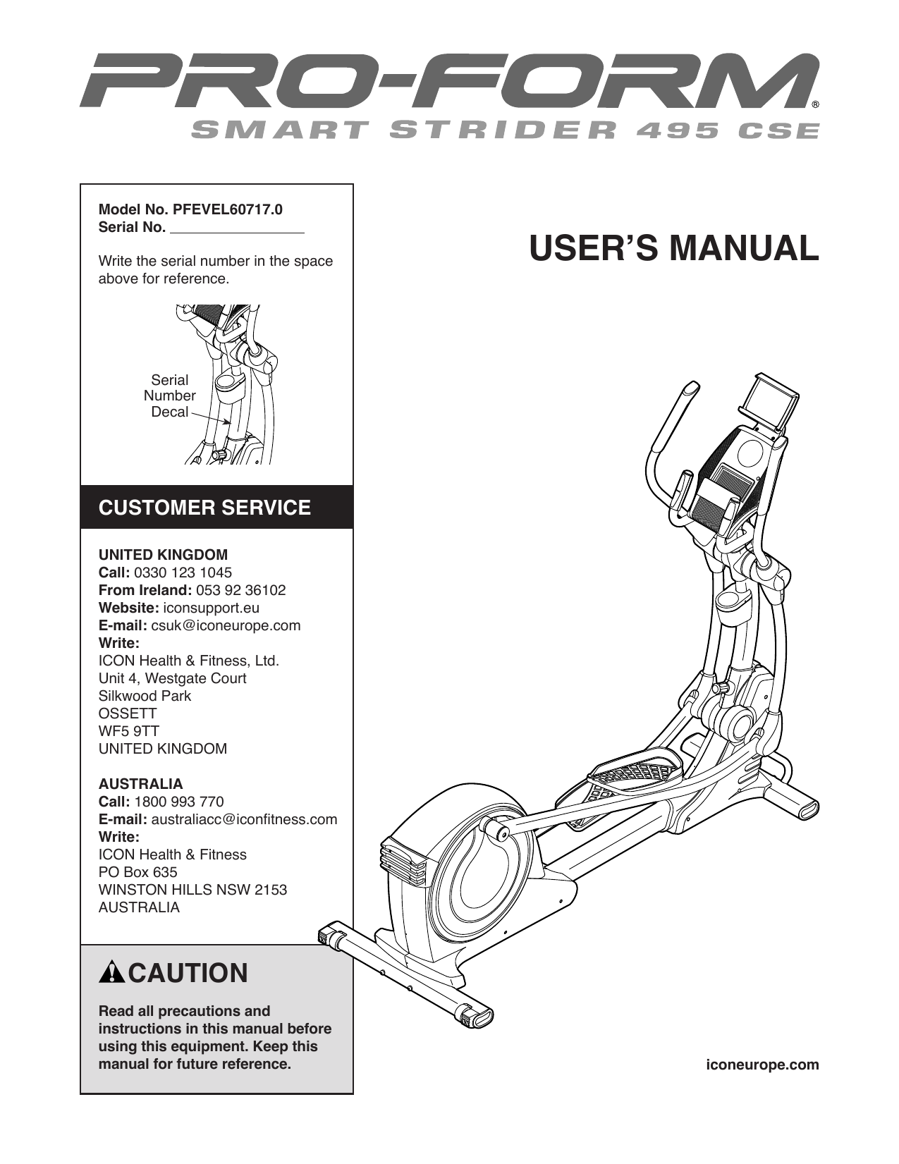 proform smart strider 495 cse