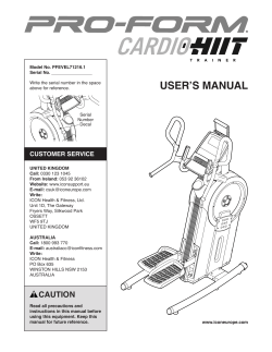 Pro-Form Cardio-HIIT - User manual | manualzz.com