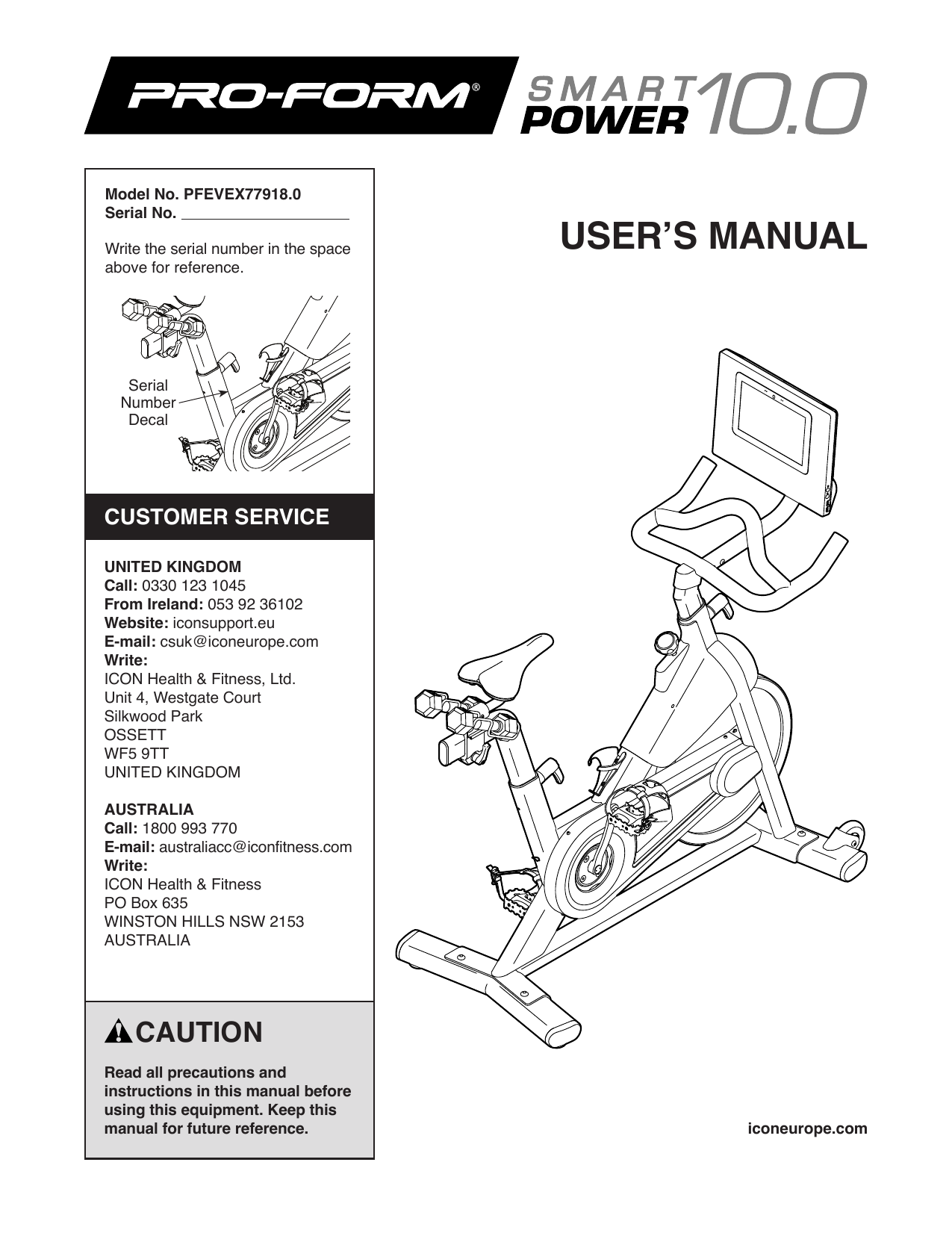 proform smr exercise bike manual