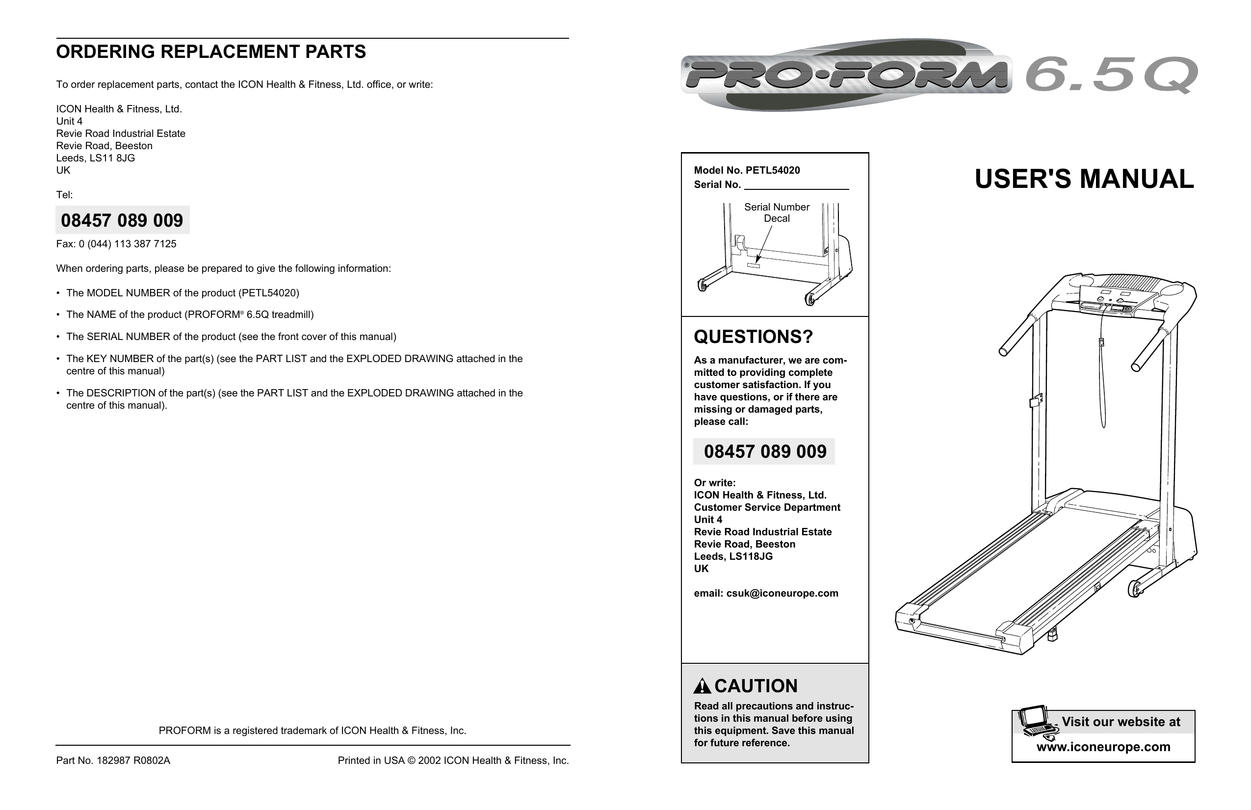 Proform 6.5 q discount treadmill