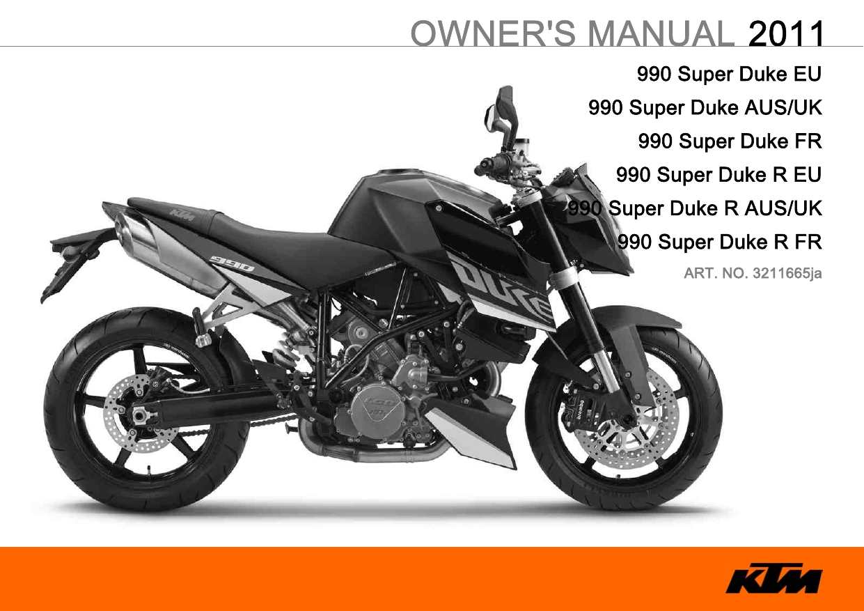 Ktm Super Duke R Fr Naked Bike Manualzz