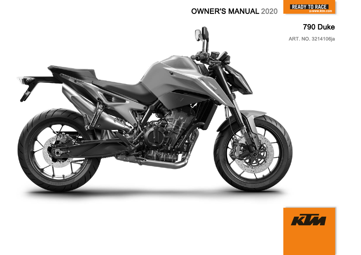 Ktm 790 Duke Eu 2020 Naked Bike ユーザーマニュアル Manualzz