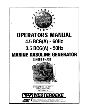 Westerbeke 4.5 BCG Carbureted Gasoline Generator Manual | Manualzz