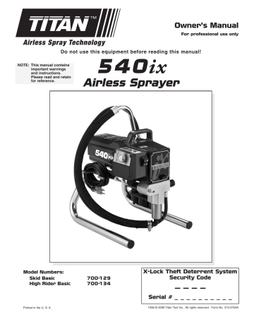 Titan 540 IX Product Manual | Manualzz