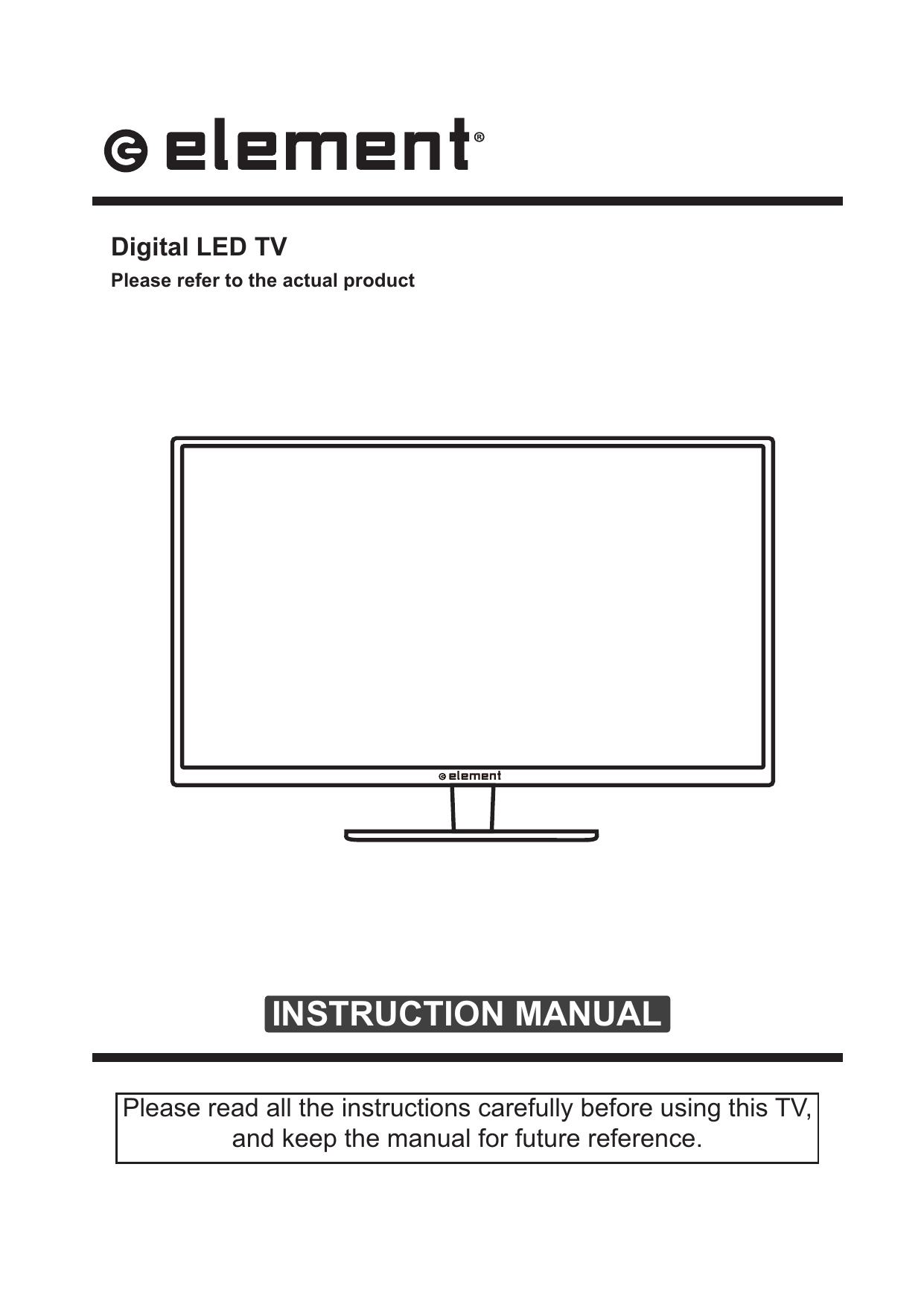 Element ELEFW195 19″ Element 720p LED HDTV User Manual | Manualzz
