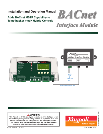 Raypak BACnet Interface Module Manual | Manualzz