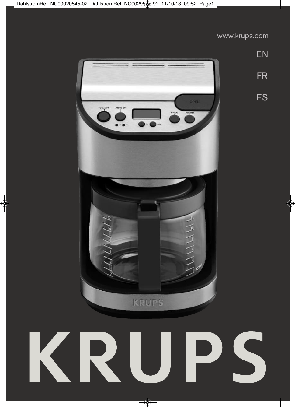 Krups KM611D50 DAHLSTROM 12 INOX TIMER User Manual | Manualzz