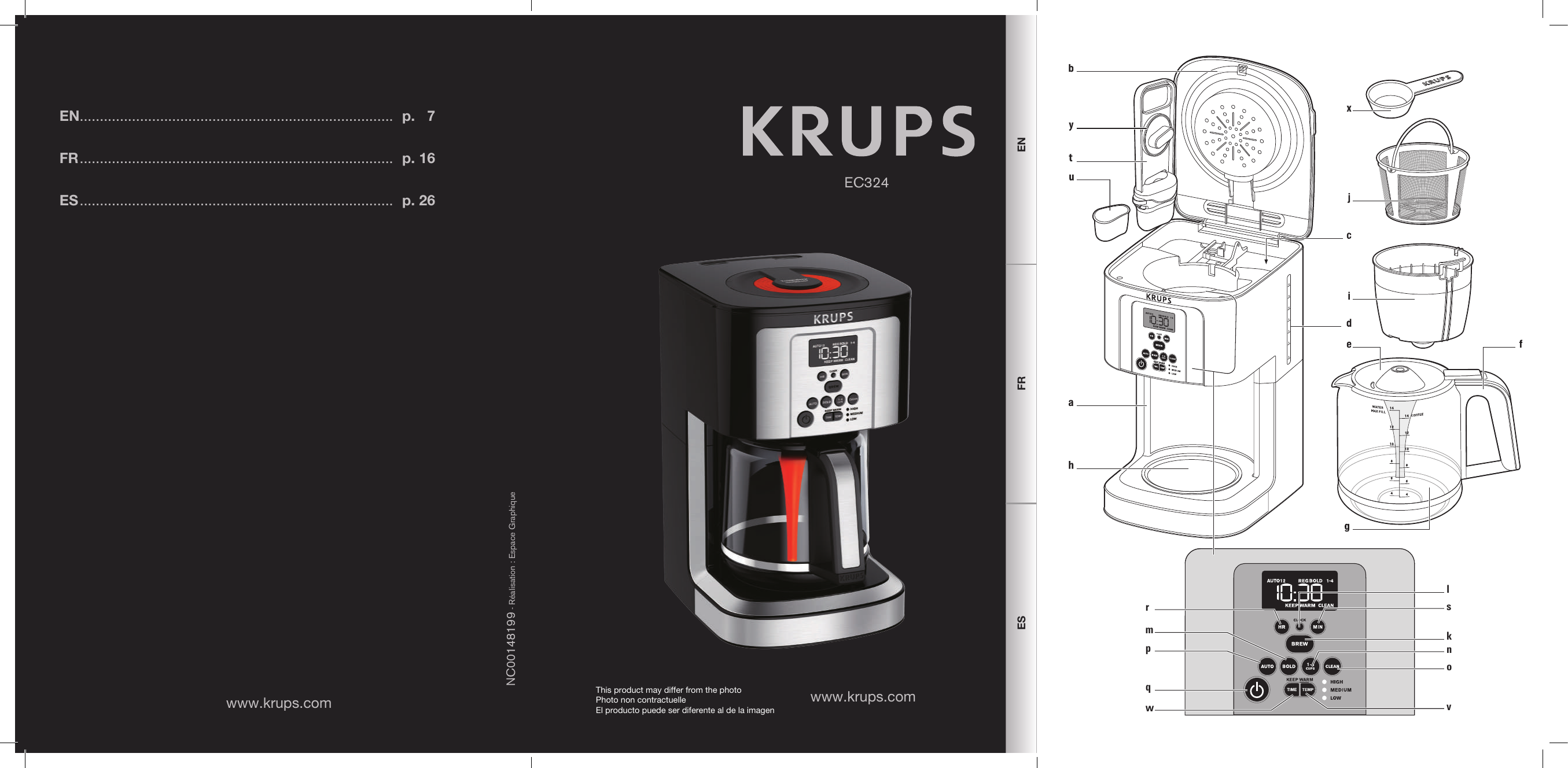 CAFETERA KRUPS SIMPLY BREW FAMILY 1.5 LITROS KM203D50 T-fal