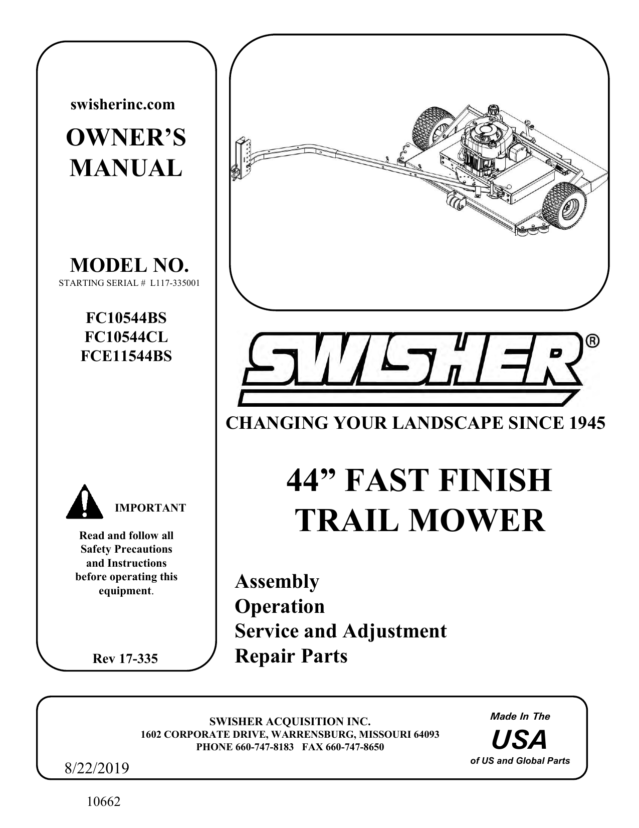 Swisher fce11544bs discount