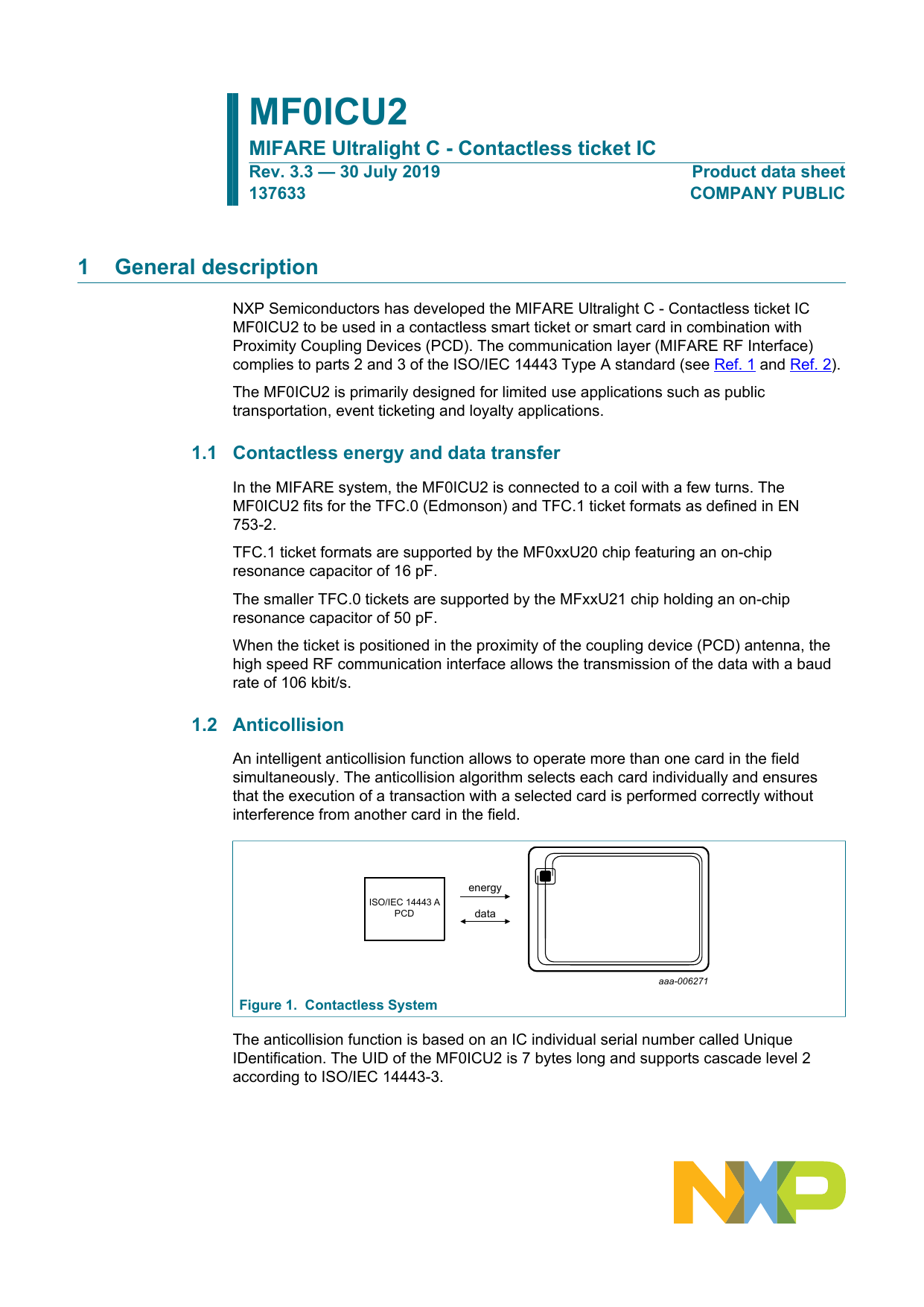 Nxp Mifare Ultralight C Datasheet Manualzz