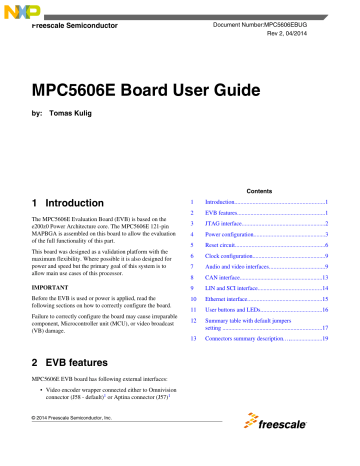 NXP MPC560xE Ultra-Reliable 32-bit MCU User Guide | Manualzz
