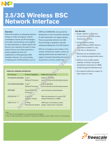 NXP C-5E C-5e™ Network Processor (NP) Guide | Manualzz