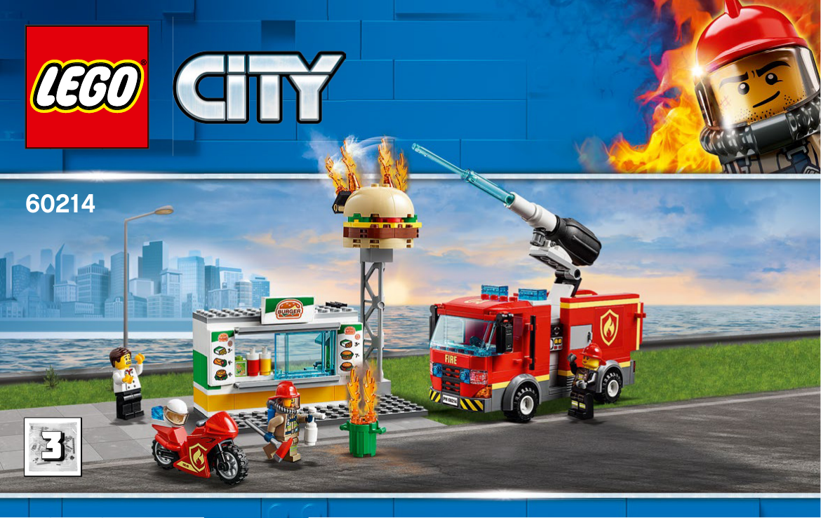 burger bar fire rescue lego