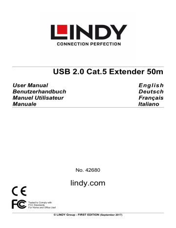 LINDY 100m USB 2.0 Cat.5 Extender