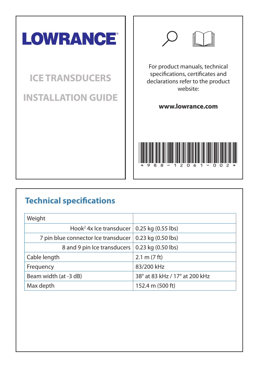 HOOK² 4x Ice Transducer