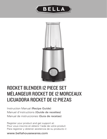 Bella 12 Piece Rocket Blender El Manual Del Propietario Manualzz