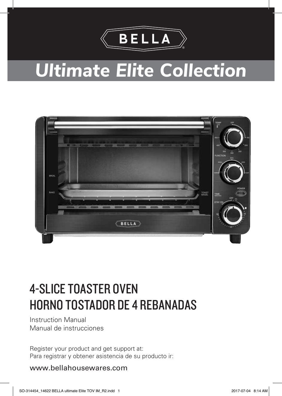 Bella Horno Tostador 4 Rebanadas ó Pizza De 9\