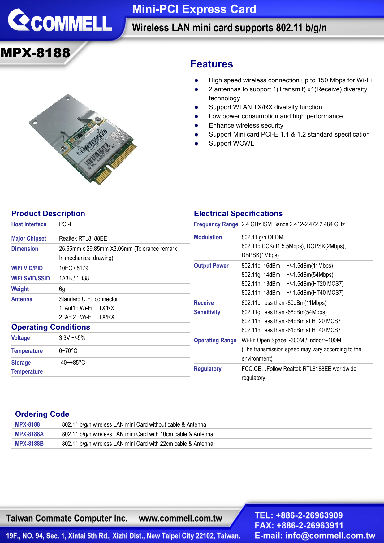 Commell Mpx 8188 Datasheet Manualzz