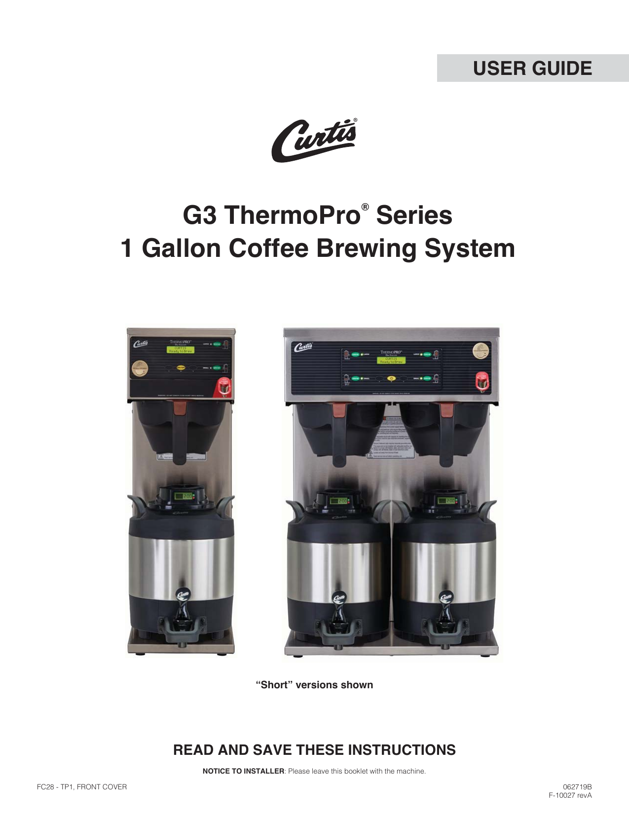 Curtis D60GT Thermal Brewer Dual Voltage