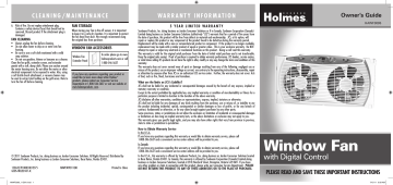 Holmes HAWF3095-U Window Fan Owner 