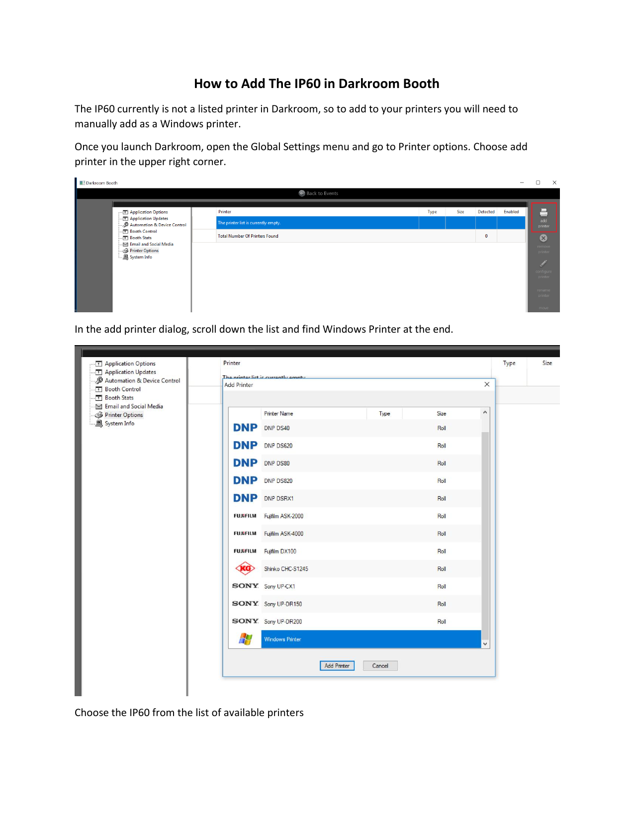 darkroom booth software minimum requirements