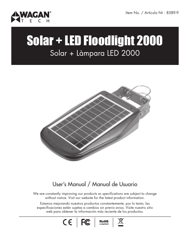 wagan tech solar led floodlight 2000