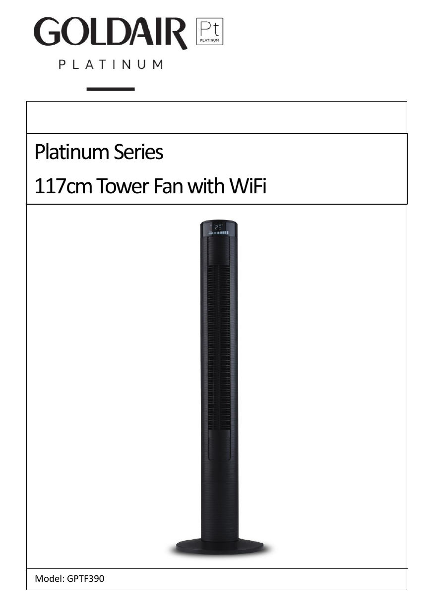 Goldair GPTF390 117cm Tower Fan Manual | Manualzz