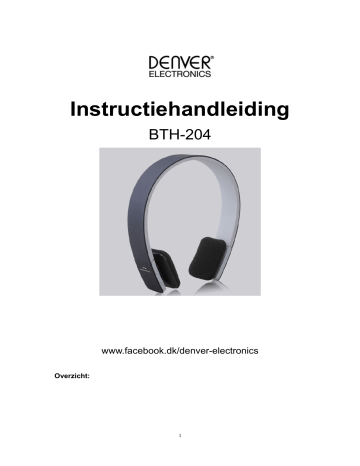 Grondig Rustiek schild Denver BTH-204BLACK Wireless Bluetooth headset Handleiding | Manualzz