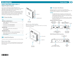 Crestron DM-DGE-200-C - User guide, User manual