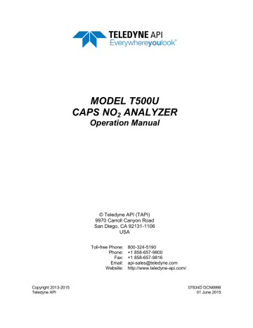 Teledyne API T500U Manual | Manualzz