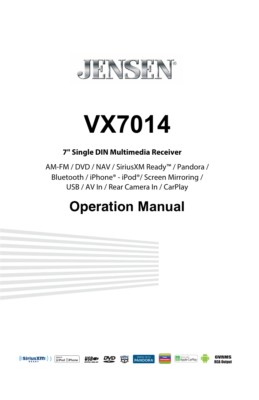 Jensen VX7014 User manual | Manualzz