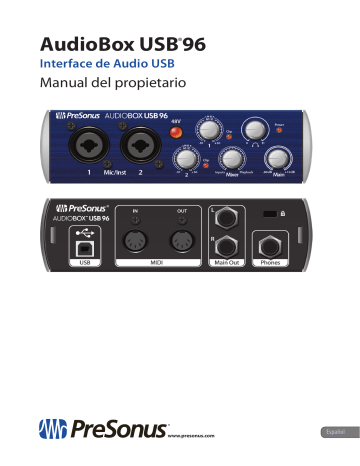PRESONUS AudioBox USB 96 El manual del propietario | Manualzz