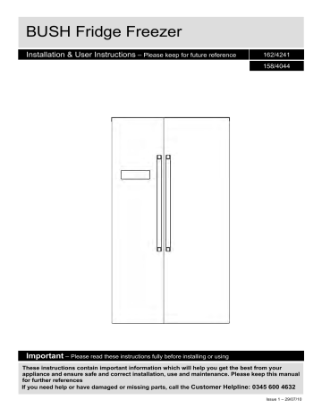 bsbsffb bush fridge freezer