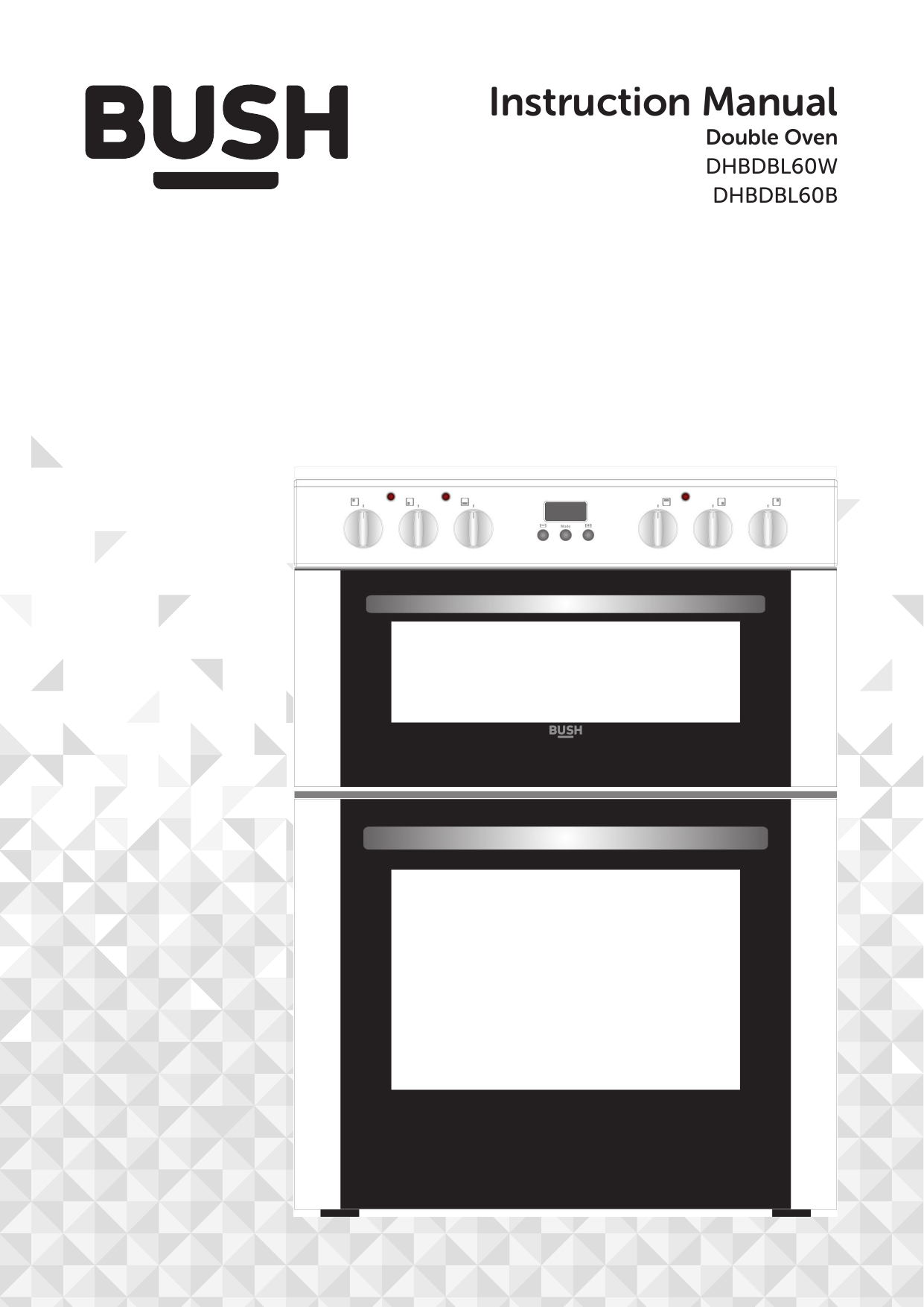 bush dhbdfdbl60w 60cm double oven dual fuel cooker