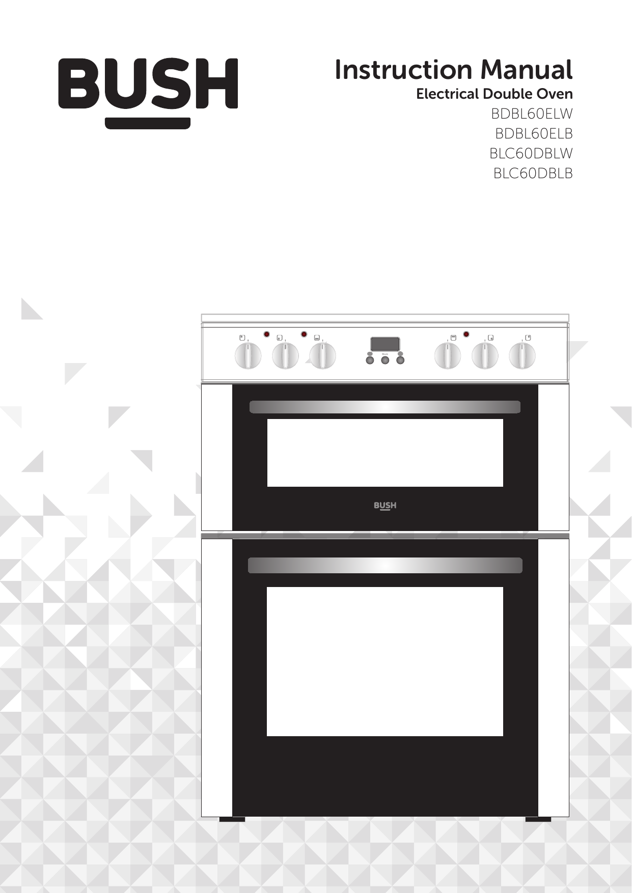 bush bdbl60elb 60cm double oven electric cooker