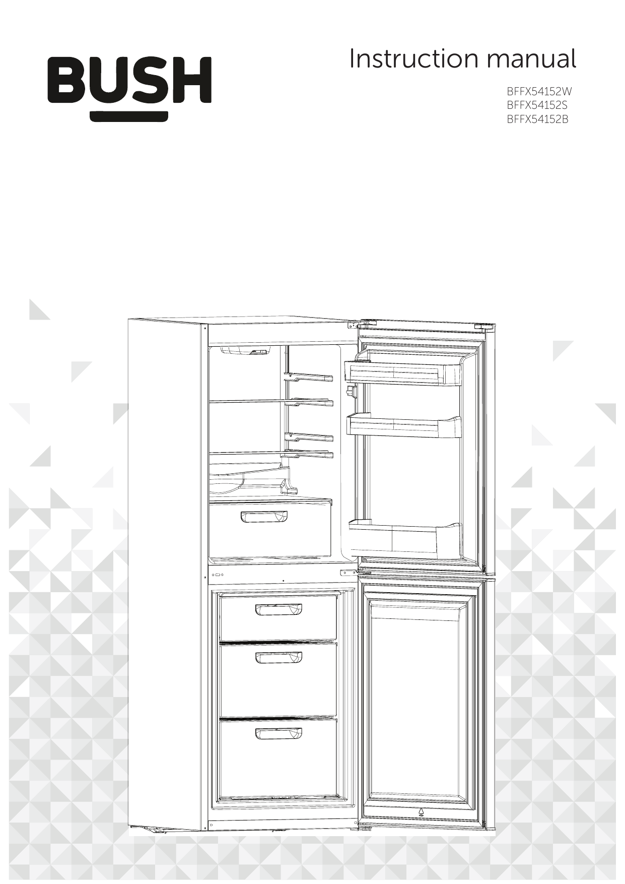 bush 54152w frost free fridge freezer