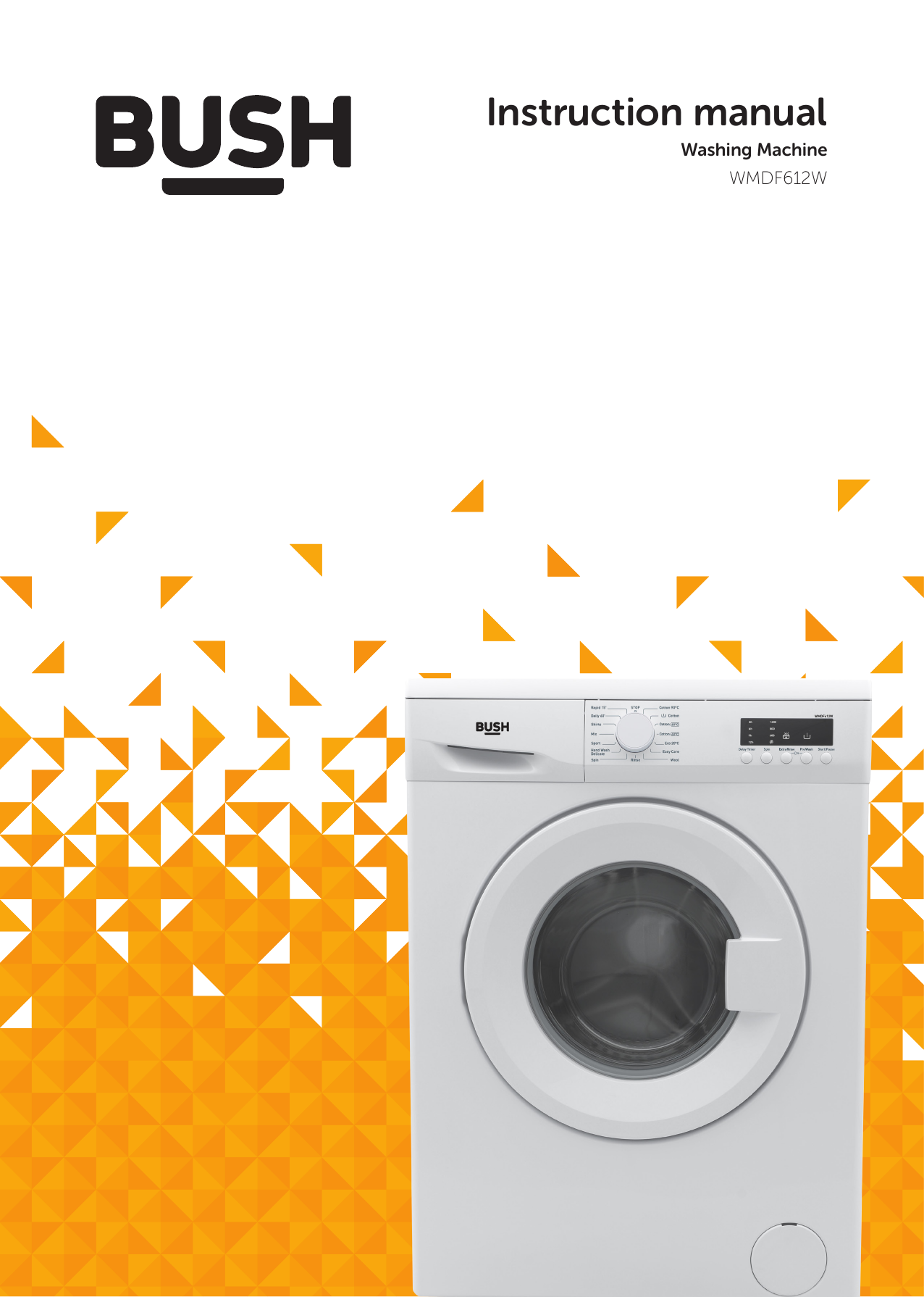 bush wmdf612w 6kg 1200 spin washing machine white