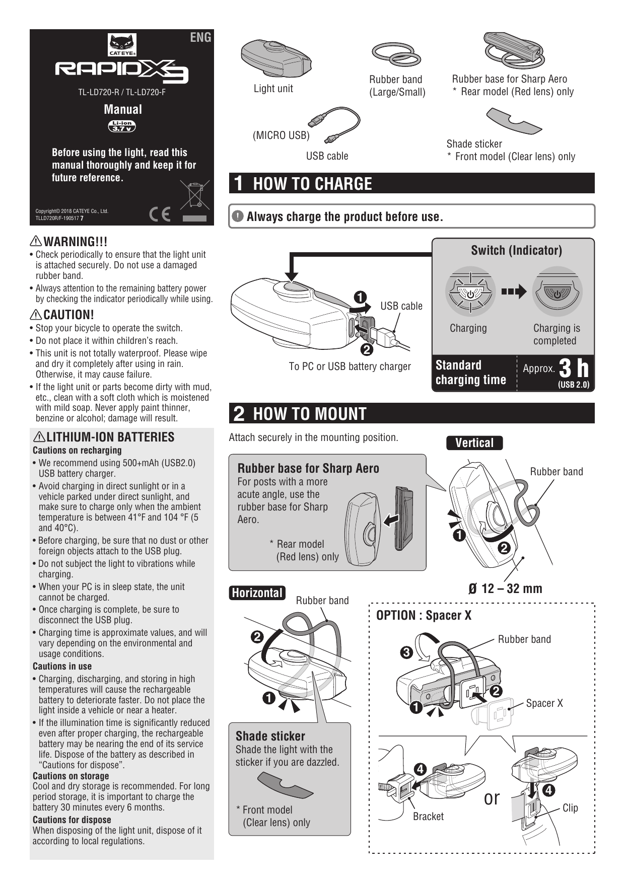 Cateye Rapid X3 Tl Ld7 R Rapid X3 Tl Ld7 F User Manual Manualzz